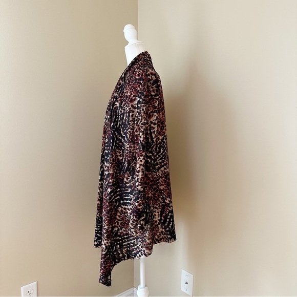 Multiples Open Front Lightweight Animal Print Cardigan - Large - Picture 2 of 9
